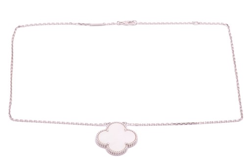 Van Cleef & Arpels - a mother-of-pearl 'Magic Alhambra' pendant on chain